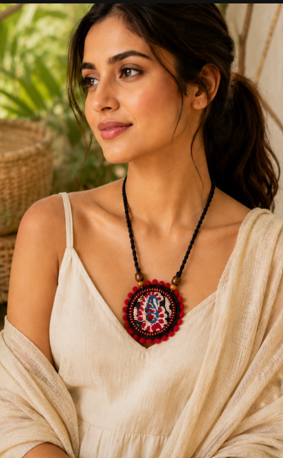 Red Chandramuki necklace