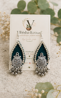 Green ghungroo earring
