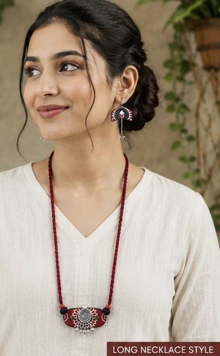Nav Rang Choker cum long necklace