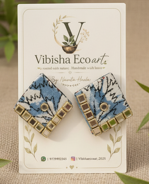 blue kundan earring