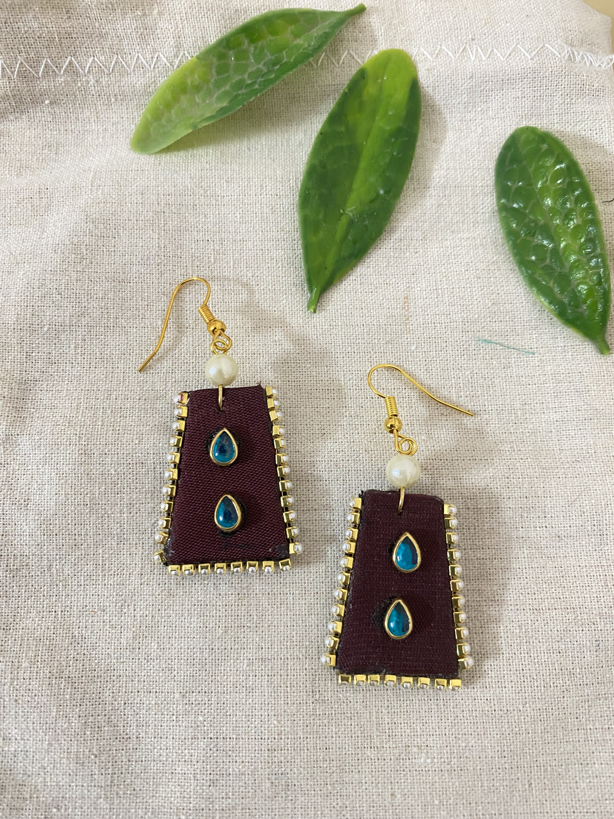 Brown kundan Earring