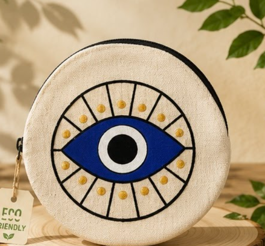 Evil eye coin pouch