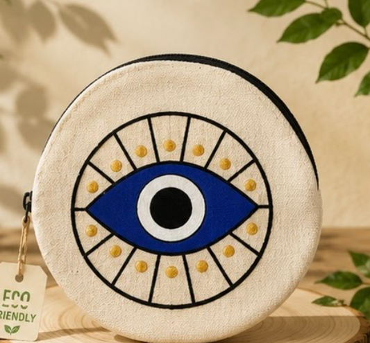 Evil eye coin pouch