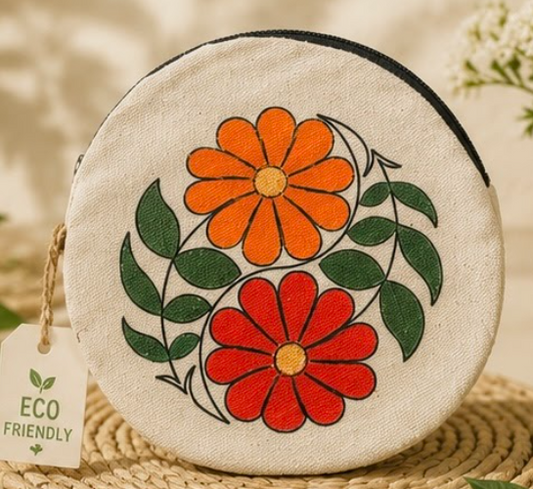 floral coin pouch