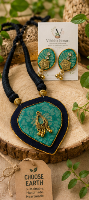 Green prakriti necklace set