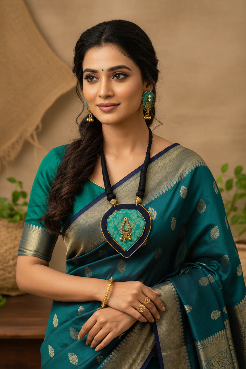 Green prakriti necklace set