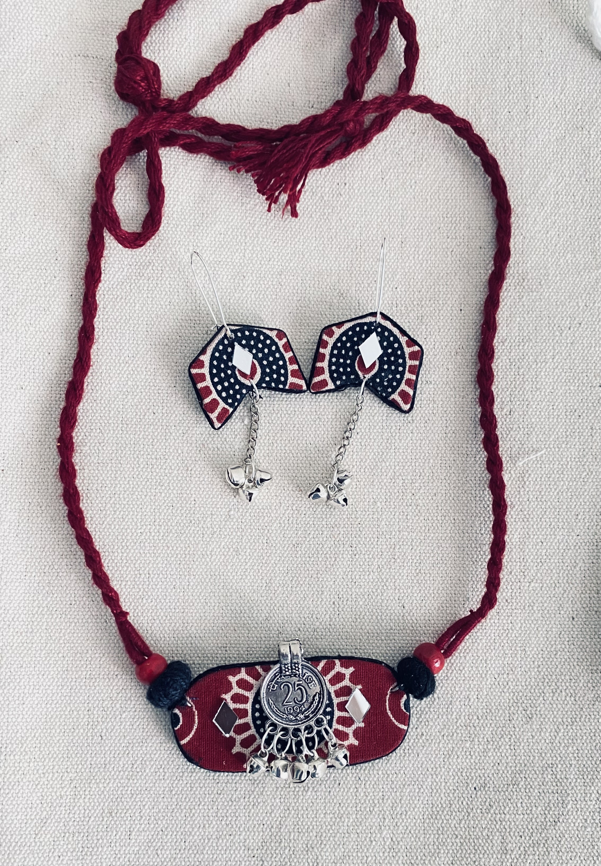 Nav Rang Choker cum long necklace