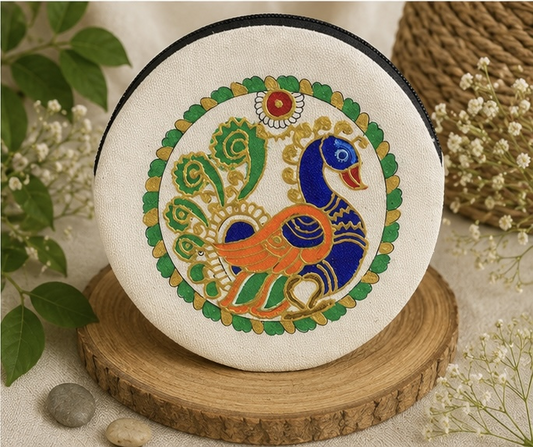 peacock coin pouch